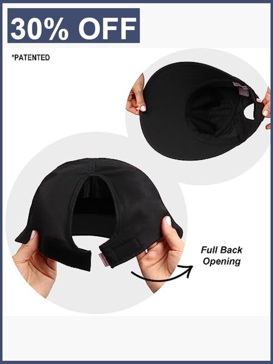 UPF 50 Wide Brim Ponytail Sun Hat - Lightweight Breathable main image 5